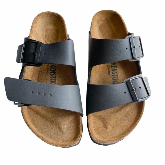 Birkenstock Shoes - Birkenstock Arizona Sandals Black Leather
